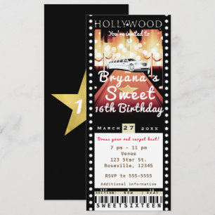 Invitation pour billet de fête VIP tapis rouge Hol