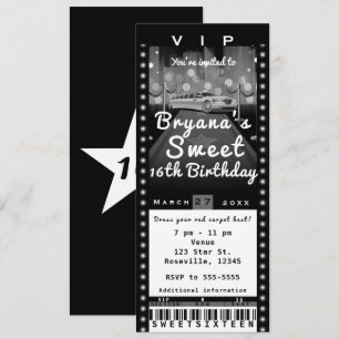 Invitation pour billet de limousine dans la ville 