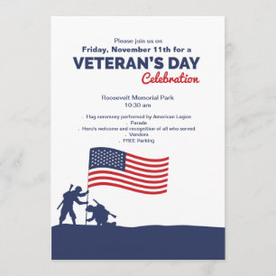 Invitation pour célébrer la fête des vétérans