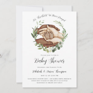 Invitation Pour Cet Enfant Nous Avons Prié Baby shower Invita