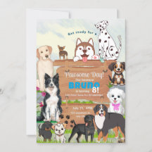invitation pour chien de la fête de pawsome