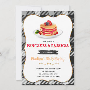 Invitation pour crêpe bûcheron noir blanc