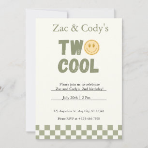 Invitation pour deux Cool jumeaux anniversaire - m