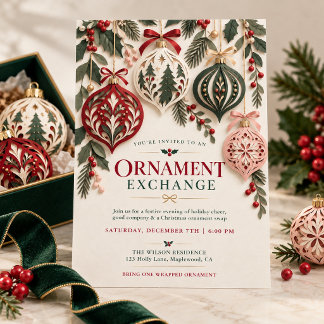 Invitation pour échange d'ornement de Noël en papi