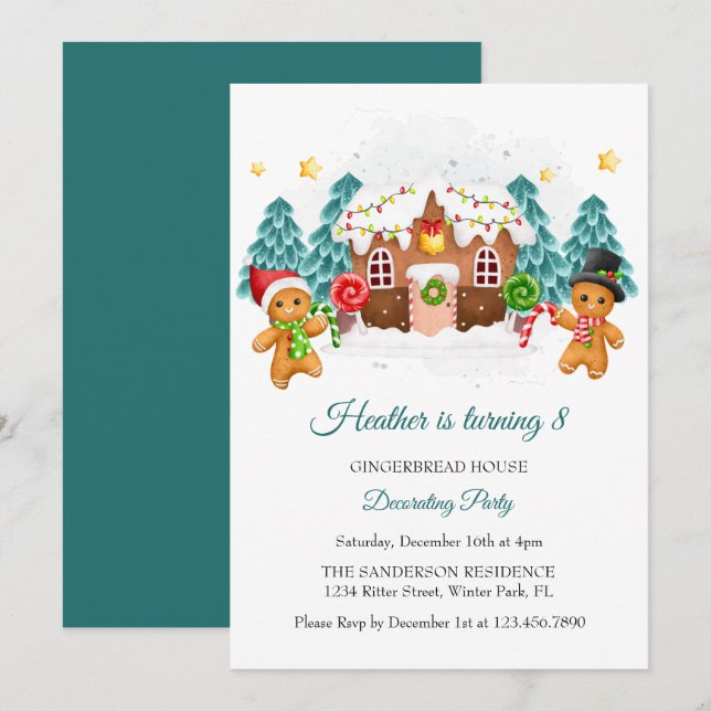 Invitation Pour Enfants Décoration de Noël Fête d'anniversair (Devant / Derrière)
