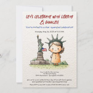 Invitation pour enfants du 4 juillet - Cute Libert