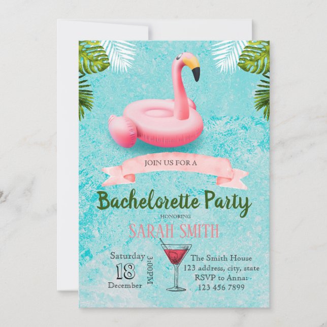 Invitation pour enterrement de vie de jeune fille  (Devant)