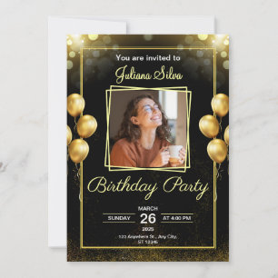 Invitation pour fête d'anniversaire avec gribouill