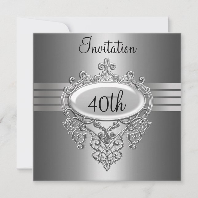 Invitation pour fête d'anniversaire des 40 ans en  (Devant)