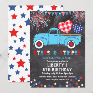 Invitation pour fête d'anniversaire du 14 juillet