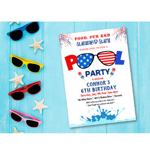 Invitation pour fête d'anniversaire du 14 juillet 