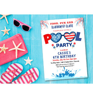Invitation pour fête d'anniversaire du 14 juillet