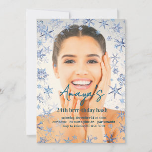 Invitation pour fête d'anniversaire hivernale avec