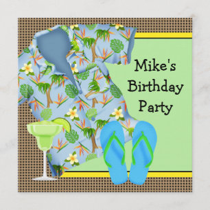 Invitation pour fête d'anniversaire sur la plage a