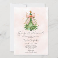 Invitation pour fille à la baby shower de Noël Coq