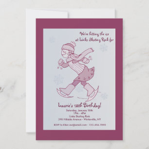 Invitation pour fille patinant sur glace