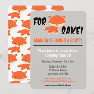 Invitation Pour Fox Sake ! Vous avez un bébé ? ! Baby shower