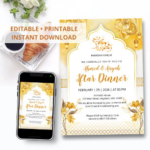 Invitation pour Iftar de Ramadan avec Arche Fleuri