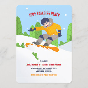 Invitation pour jeune snowboardeur