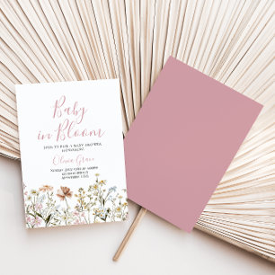 Invitation pour la baby shower Bébé en fleurs sauv