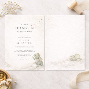 Invitation pour la baby shower du petit dragon mig