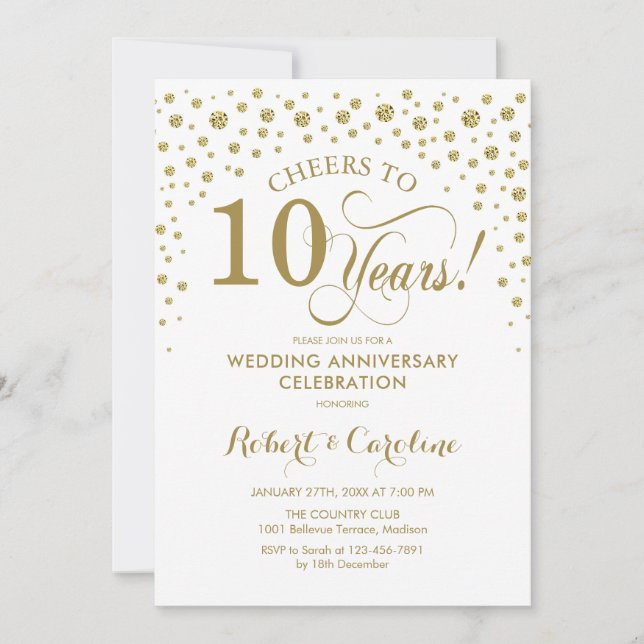 Invitation pour la célébration du 10e anniversaire (Devant)