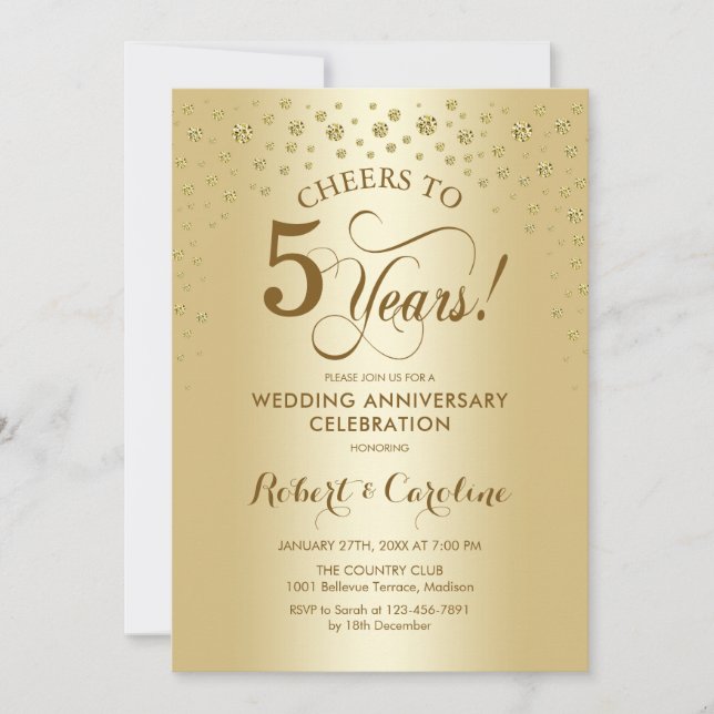 Invitation pour la célébration du 5e anniversaire  (Devant)