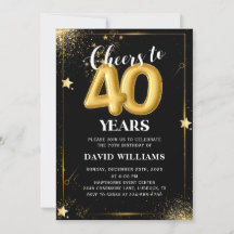 Invitation pour la fête d'anniversaire 40 ans avec