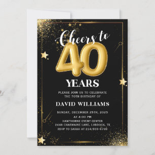 Invitation pour la fête d'anniversaire 40 ans avec