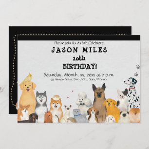 Invitation pour la fête d'anniversaire, Chiens mig