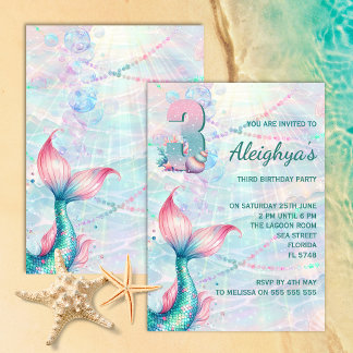 Invitation pour la fête d'anniversaire de 3 ans de