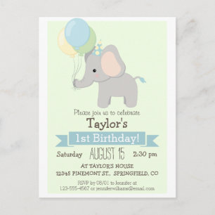 Invitation pour la fête d'anniversaire de Baby Ele