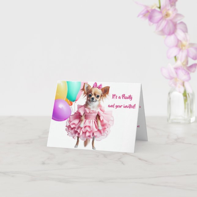 Invitation pour la fête d'anniversaire de Chihuahu (Orchidée)