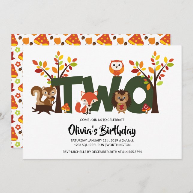 Invitation pour la fête d'anniversaire de l'animal (Devant / Derrière)