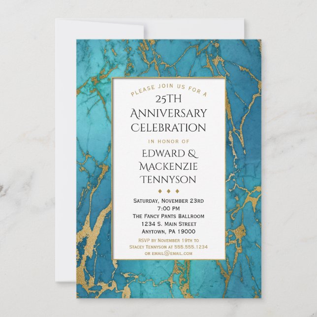 Invitation pour la fête d'anniversaire de mariage  (Devant)