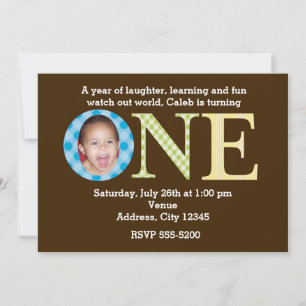 Invitation pour la fête d'anniversaire des UN an 1
