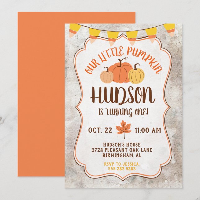 Invitation pour la fête d'anniversaire du petit Ci (Devant / Derrière)