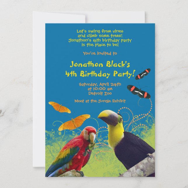 Invitation pour la fête d'anniversaire du zoo pour (Devant)