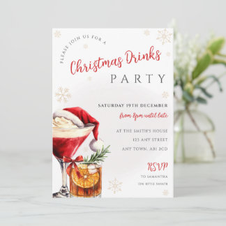 Invitation pour la fête de cocktails de Noël avec