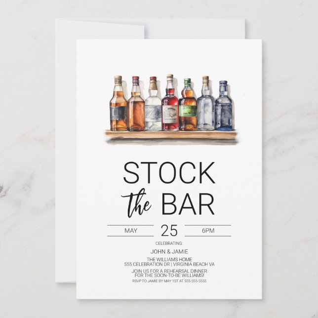 Invitation pour la fête de couples Stock The Bar (Devant)