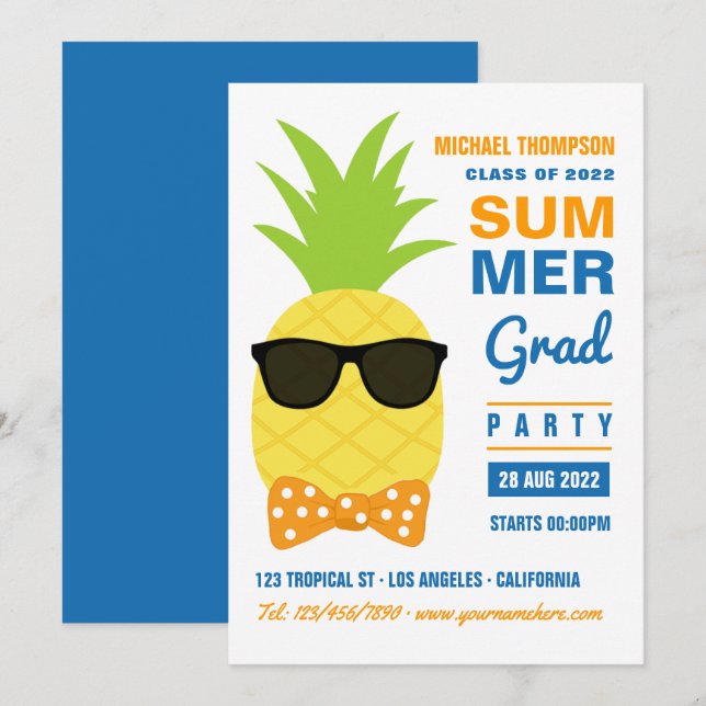Invitation pour la fête de fin d'études d'été au a (Devant / Derrière)