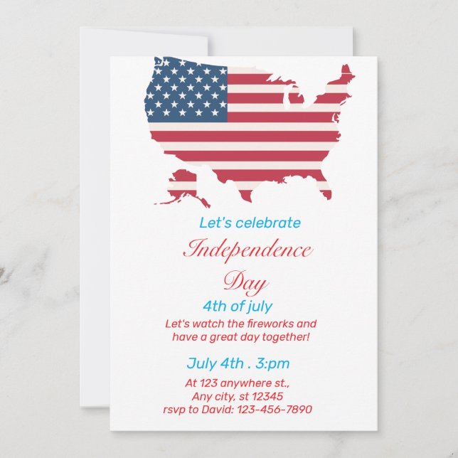 Invitation pour la fête de l'indépendance (Devant)