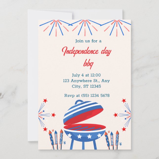 Invitation pour la fête de l'indépendance (Devant)