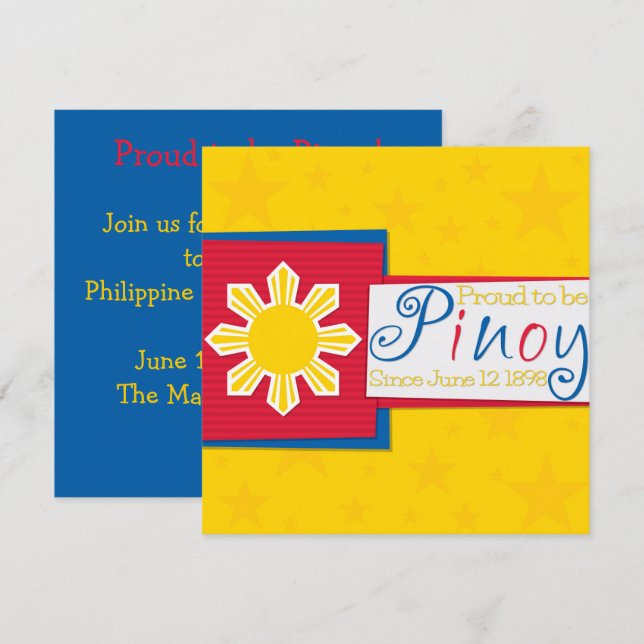 Invitation pour la fête de l'indépendance des Phil (Devant / Derrière)