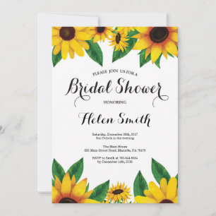 Invitation pour la fête de mariage aux tournesols