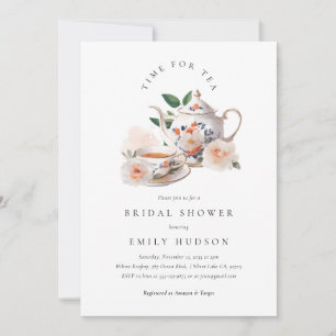 Invitation pour la fête de mariage : l'heure du th