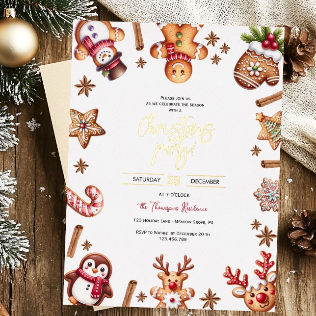 Invitation pour la fête de Noël au pain d'épices (Créateur téléchargé)
