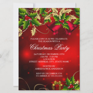 Invitation pour la fête de Noël aux feuilles de ho