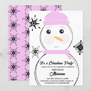 Invitation pour la fête de Noël avec bonhomme de n