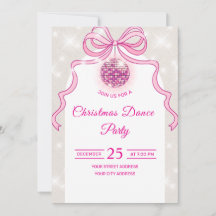 Invitation pour la fête de Noël des filles Pink Di